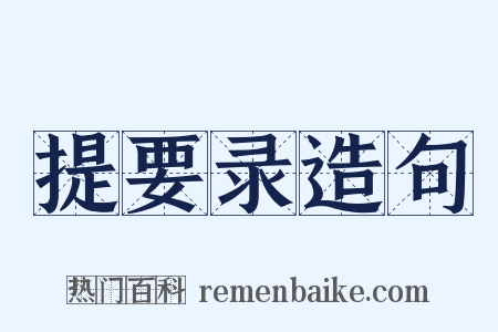 提要录造句是什么意思的图片